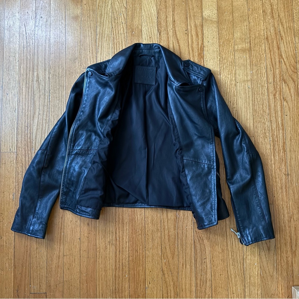 All Saints Balfern Leather Biker Jacket - Picture 4 of 10
